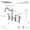 Kingston Brass KS1278TALBS Tudor Bridge Kitchen Faucet W/ Brass Sprayer, Nickel KS1278TALBS - alternate 2